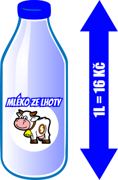 Mléko ze Lhoty - 1l = 16 Kč